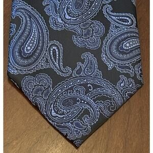 Platinum Designs Black Blue Hand Made Polyester Men’s Neck Tie Made In China